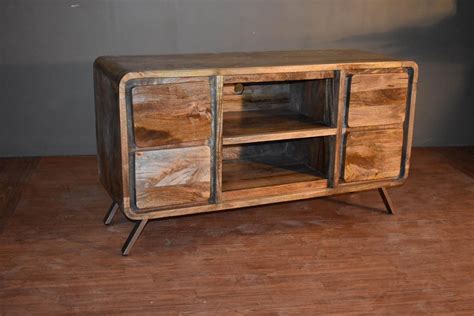 Rustic Reclaimed Solid Wood Tv Stand Media Console Or Sofa Etsy