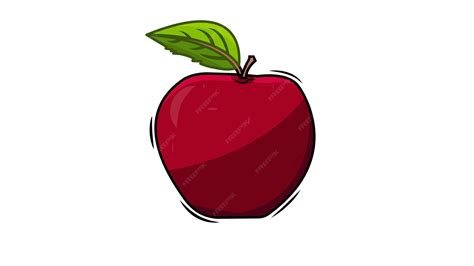 premium vector cute apple cartoon vector  illustration