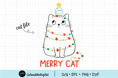 Cat Christmas Light Graphic By Catandme · Creative Fabrica