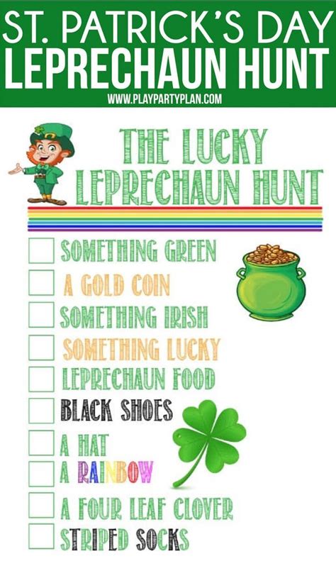 Free Printable Lucky Leprechaun Hunt Game St Patricks Day Games St