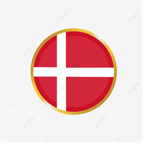 Golden Shiny Glow Circle Frame Of Danish Flags Vector Golden Denmark