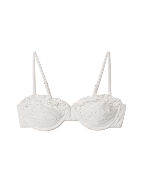 MUSINSA公式 GLOWNY FRILL BALCONETTE BIKINI TOP WHITE