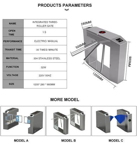 Arm Turnstile System Speed Gate Tripod Turnstile Access Control