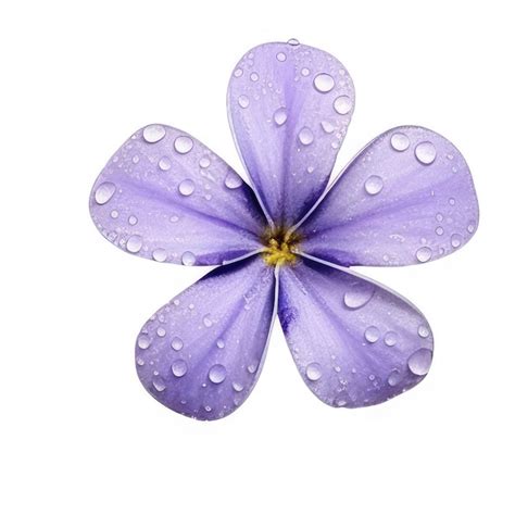 Una Flor Morada Con Gotas De Agua Foto Premium