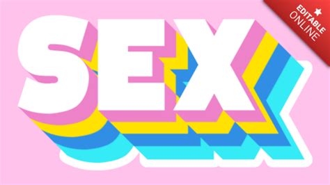 Sex Pink Yellow Green Vintage 3d Text Effect Generator