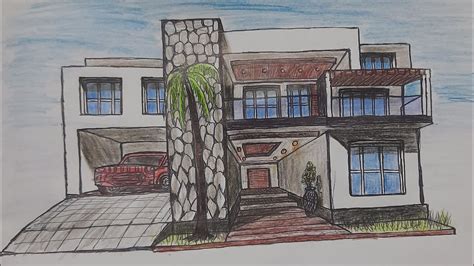 Comment Dessiner Une Villa Moderne Youtube