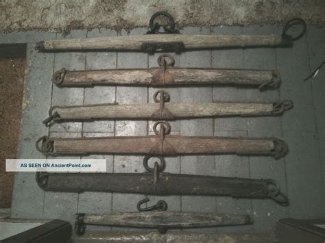 6 Antique Primitive Farm Horsemule Plow Wagon Yoke Harness Wood And