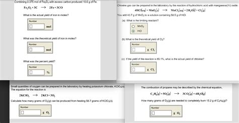 Solved Combining Mol Of Fe With Excess Carbon Chegg