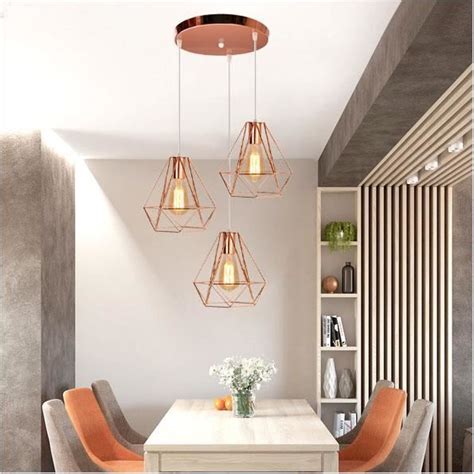 Idegu E Lustre Industrielle Salon Rose Lampe Suspension Luminaire