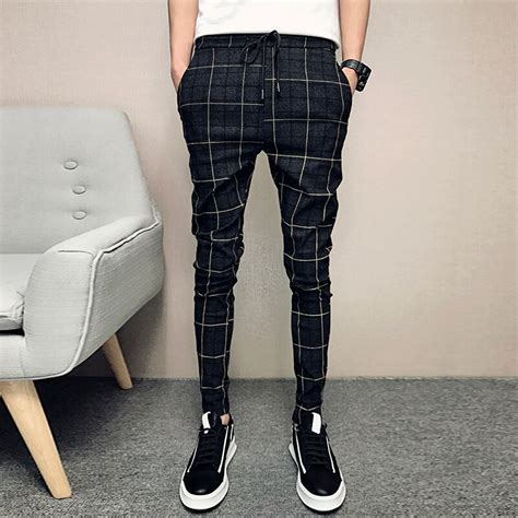 Formele Jurk Broek Mannen Slim Fit Britse Plaid Me Grandado