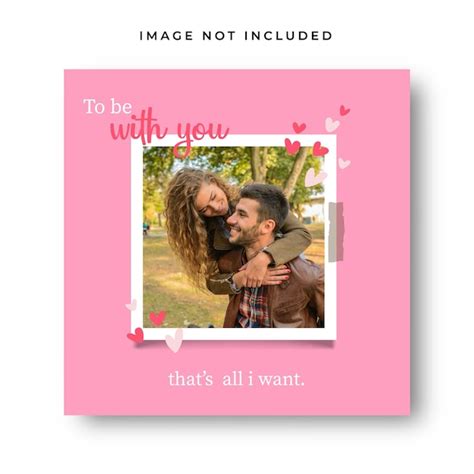 Premium Vector Photo Frame With Heart Love And Romantic Frame