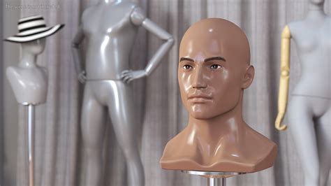 D Nude Plastic Male Mannequin Head Turbosquid