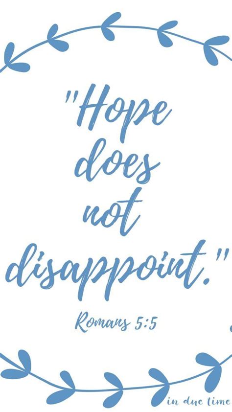 The Words Hope Does Not Disapport Romans 5 15 On A White Background