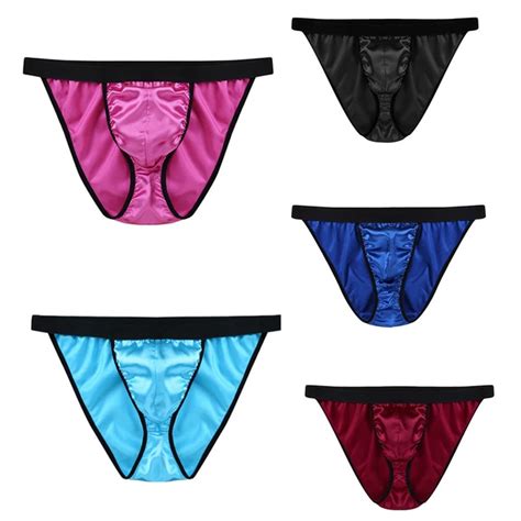 SISSY MEN S SHINY Satin Bulge Pouch Panties Bikini Briefs Lingerie Underwear 4 65 PicClick UK