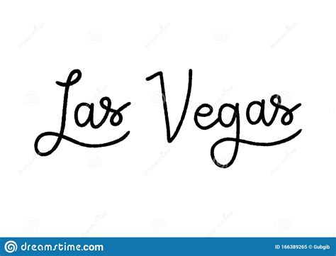 Las Vegas Hand Lettering On White Background Stock Vector Illustration Of Print Vector 166389265