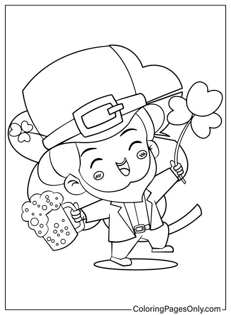 Cute Leprechaun Coloring Page Free Printable Coloring Pages