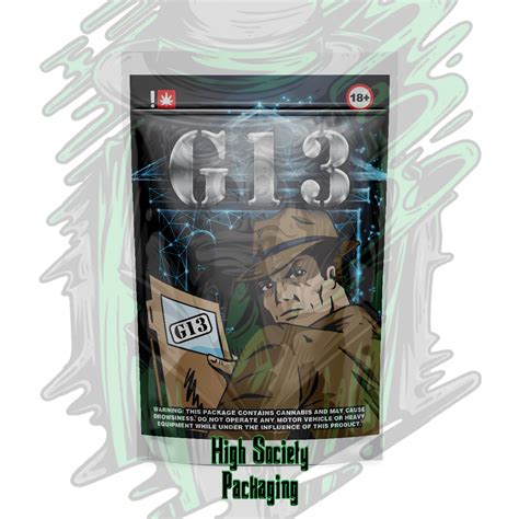 G13 Mylar Bag Sticker High Society Packaging