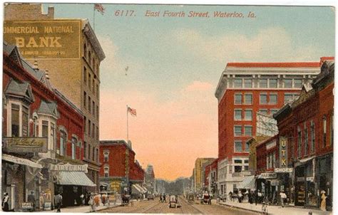 Vintage Postcard Waterloo Iowa East Fourth Street Business Etsy