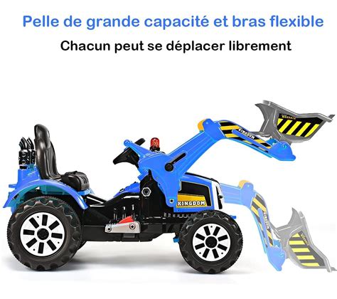 Excavatrice Electrique Pour Enfants Tractopelle à Batterie 12v Pour