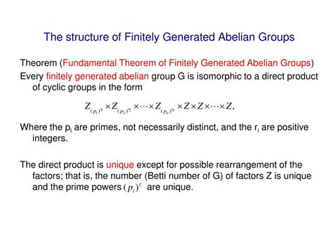 Ppt Section Direct Products And Finitely Generated Abelian Groups