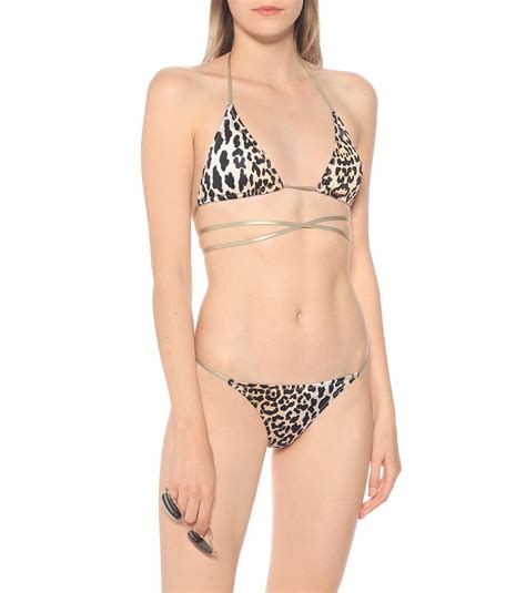 Hawn Leopard Print Bikini Bottoms In Beige Reina Olga Mytheresa