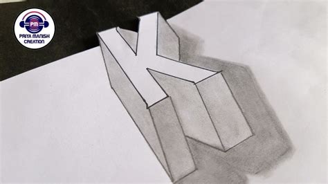 How To Draw 3d Letter K Youtube