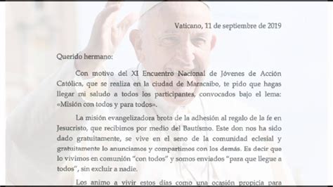 Mensaje Del Papa Francisco A Los J Venes Del Xi Enjac Youtube