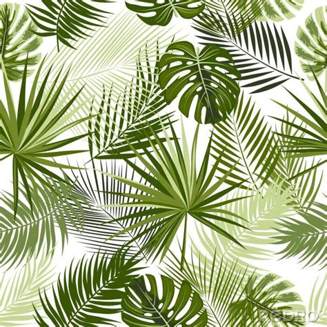 Tapete Tropical Jungle Palm Leaves Seamless Pattern Nach Ma Myredro De