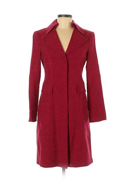 Nanette Lepore Wool Coat Red Print Jackets Outerwear Size 6