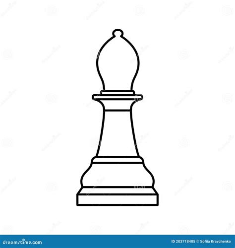 White Chess Bishop Piece On White Background Stock Vector ...