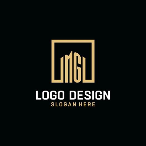 Mg Initial Monogram Logo Design With Square Shape Design Ideas