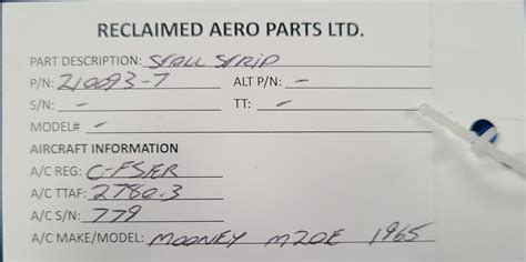 STALL STRIP (2 OF 2) – Reclaimed Aero Parts