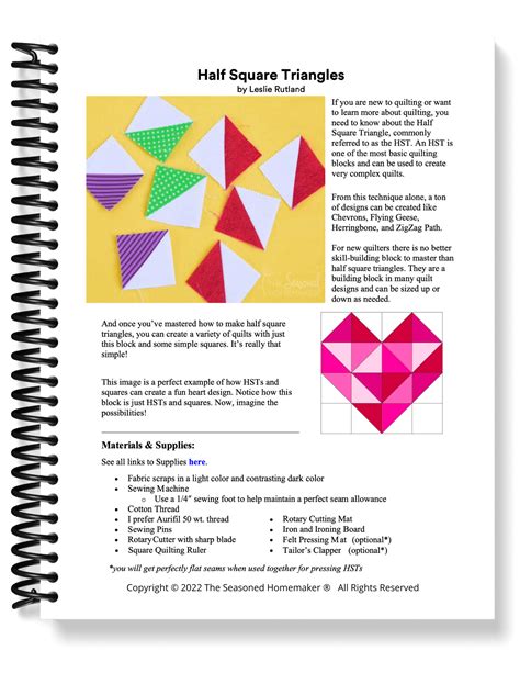 Half Square Triangles Printable Post