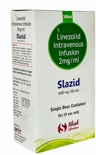 Slazid 2mg Ml Linezolid Intravenous Infusion Packaging Type Box 300