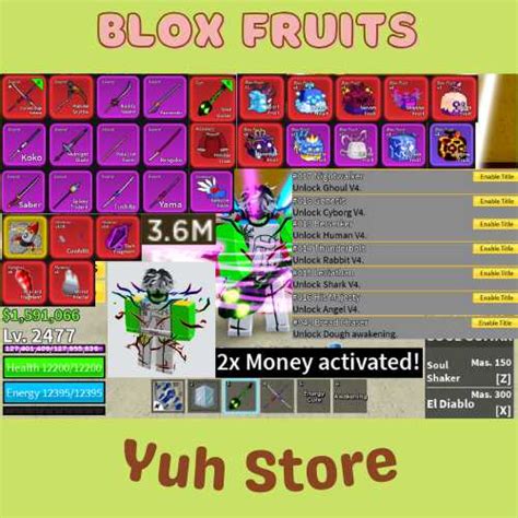 Blox Fruit Account Lv 2477 Full Gear Awaken All Race V4 Full Gear