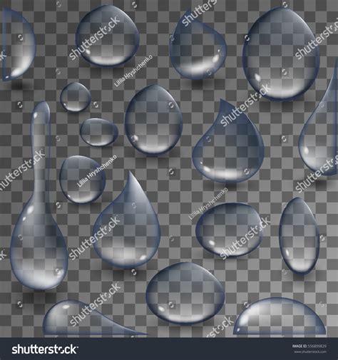 Water Drops Condensate Set Vector Illustration Stock Vector Royalty