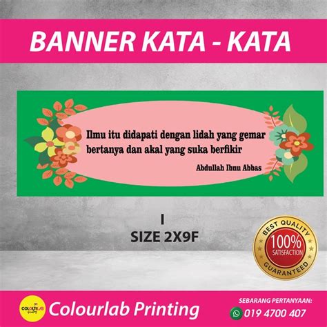 Banner Kata Kata Saiz 2x9 Kaki Shopee Malaysia