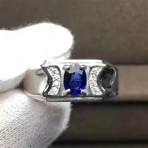 Anillo De Plata De Primera Ley Y Zafiro Azul Para Hombre Y Mujer