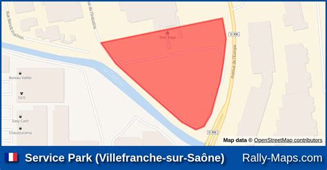 Service Park Villefranche sur Saône stage map Rallye Lyon