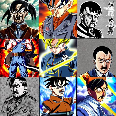 Concept Art Of Adolf Hitler As A Dragon Ball Stable Diffusion