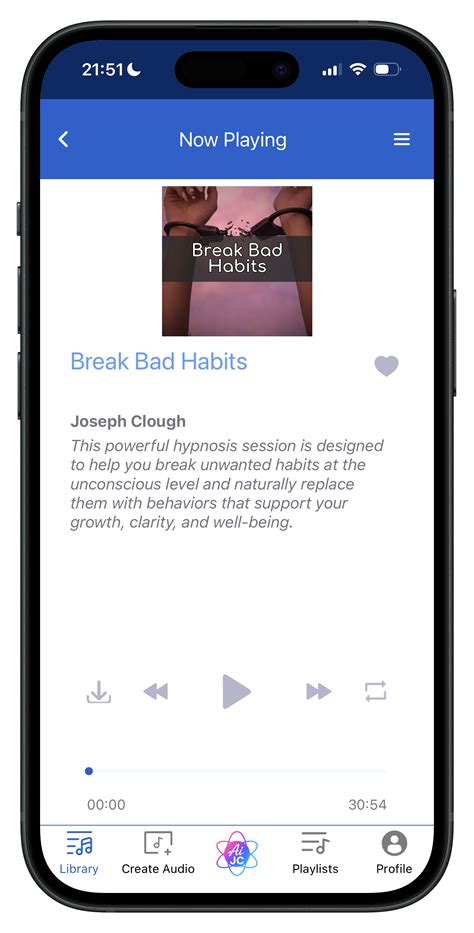 Hypnosis for Habit Change — Joseph Clough App