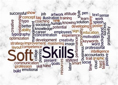 Word Cloud With SOFT SKILLS Concept Create With Text Only Stock