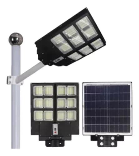 Lampara Suburbana Solar Led Todo En Uno Abs 600w Con Brazo