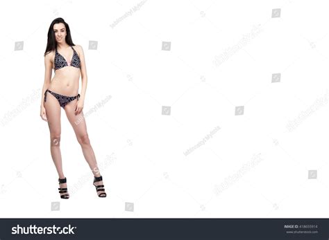 Beautiful Sexy Brunette Girl Swimsuit On库存照片418655914 Shutterstock