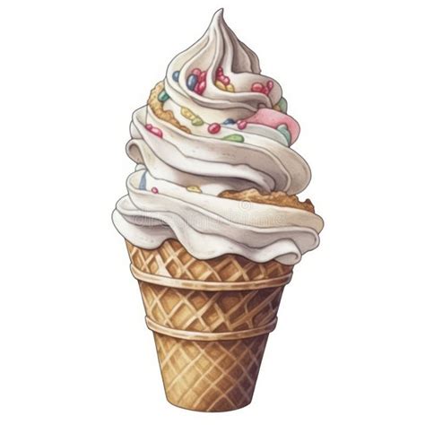 Soft Serve Ice Cream Cone Art Stock Illustrations 1083 Soft Serve