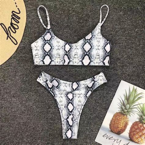 Goedkope Vrouwen Sexy Bikini Set Luipaardprint Push Up Strandkleding