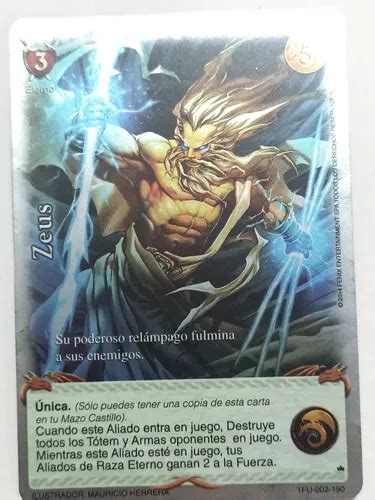 Mitos Y Legendas Carta Zeus Saga Furia Secreta Reedición Tcg Meses