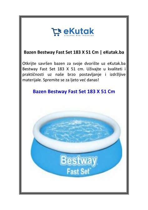 PPT Bazen Bestway Fast Set 183 X 51 Cm EKutak Ba PowerPoint