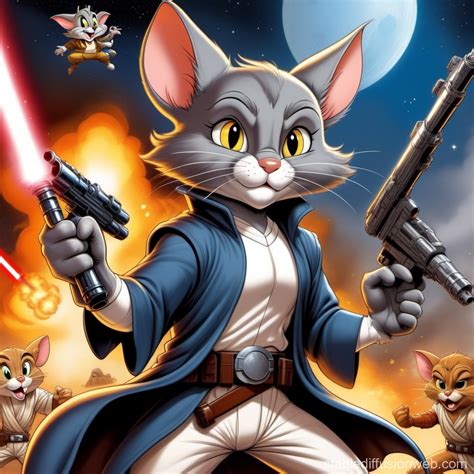 Hyper-Realistic Tom and Jerry in Star Wars Action | Stable Diffusion Online