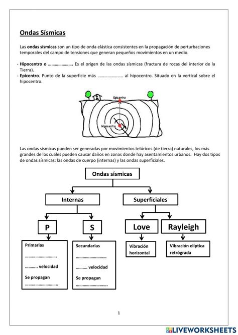 Ondas sísmicas | Free Interactive Worksheets | 2285162